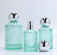 PARFUME BOTTLE - GREEN CAP SILVER