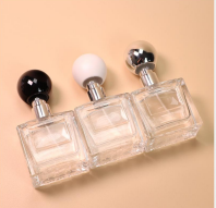 PARFUME BOTTLE - CLEAR CAP BLACK WHITE SILVER