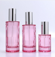 PARFUME BOTTLE - PINK CAP SILVER