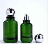 PARFUME BOTTLE - GREEN CAP SILVER