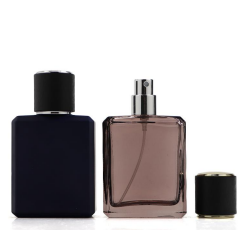 PARFUME SQUARE GLASS BOTTLE CUSTOM CAP BLACK