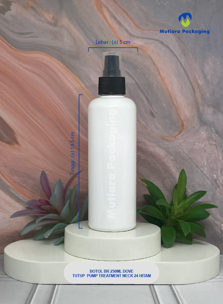 BOTOL BR 250ML DOVE TUTUP PUMP TREATMENT  NECK 24 HITAM