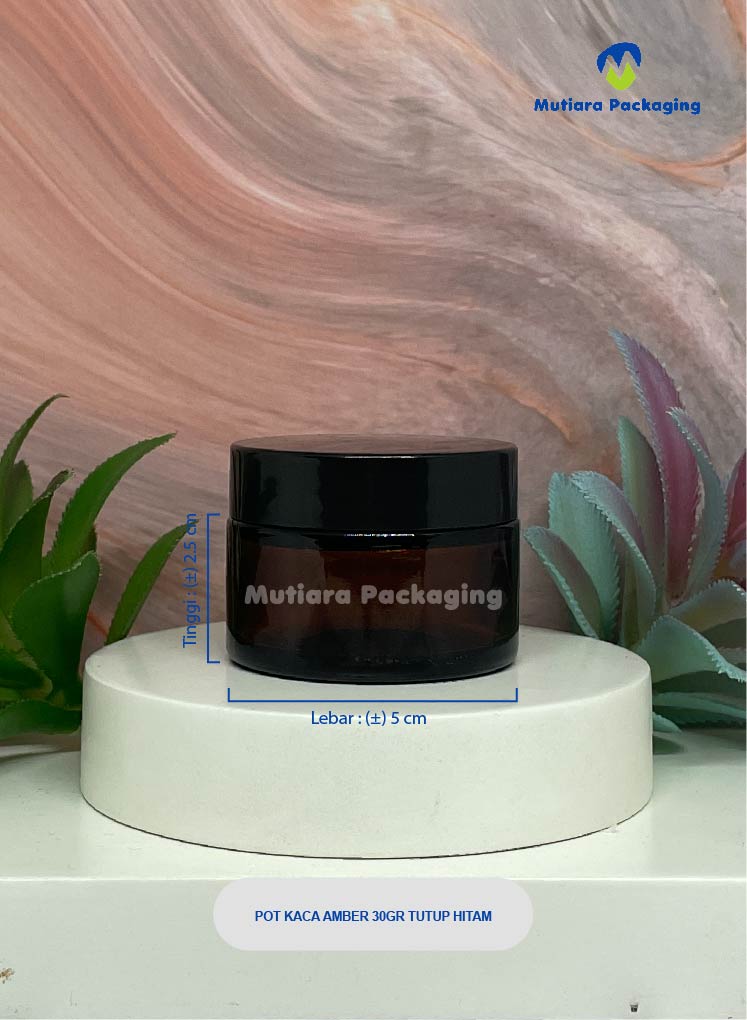 POT KACA AMBER 30GR TUTUP HITAM