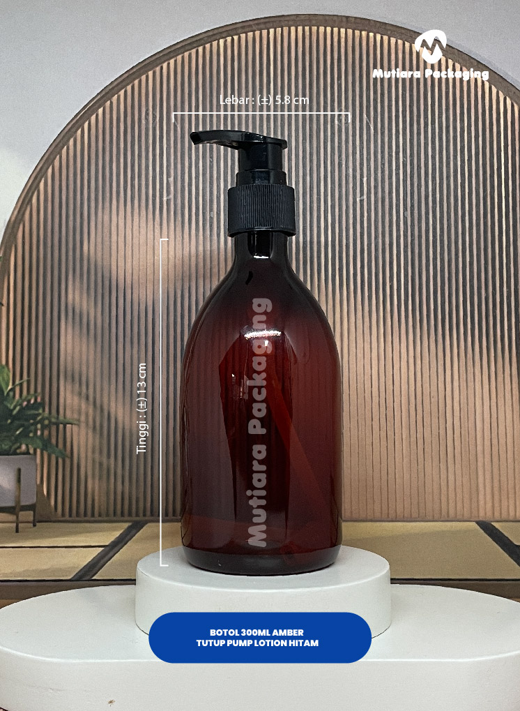 BOTOL 300ML AMBER TUTUP PUMP LOTION