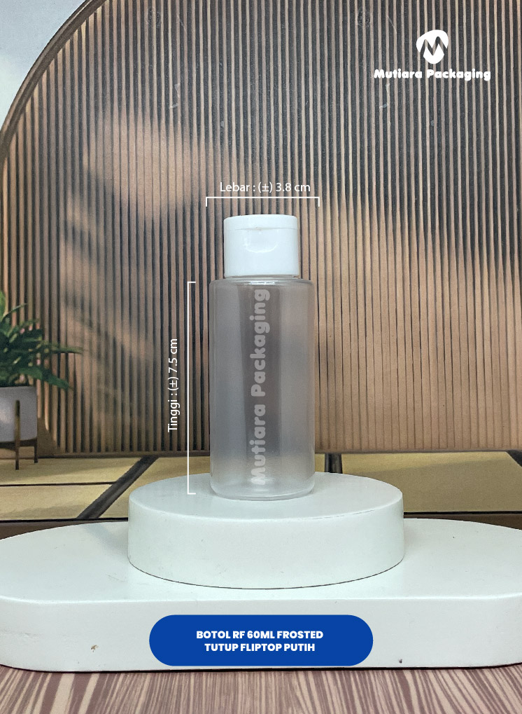 BOTOL RF 60ML FROSTED TUTUP  FLIPTOP PUTIH