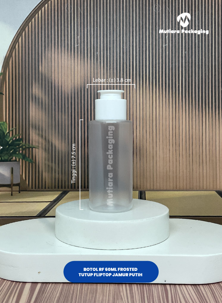 BOTOL RF 60ML FROSTED TUTUP FLIPTOP JAMUR PUTIH