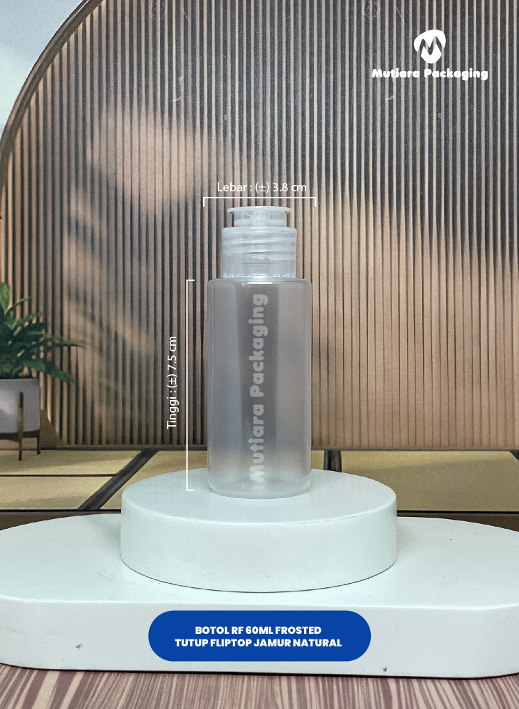 BOTOL RF 60ML FROSTED TUTUP FLIPTOP JAMUR NATURAL