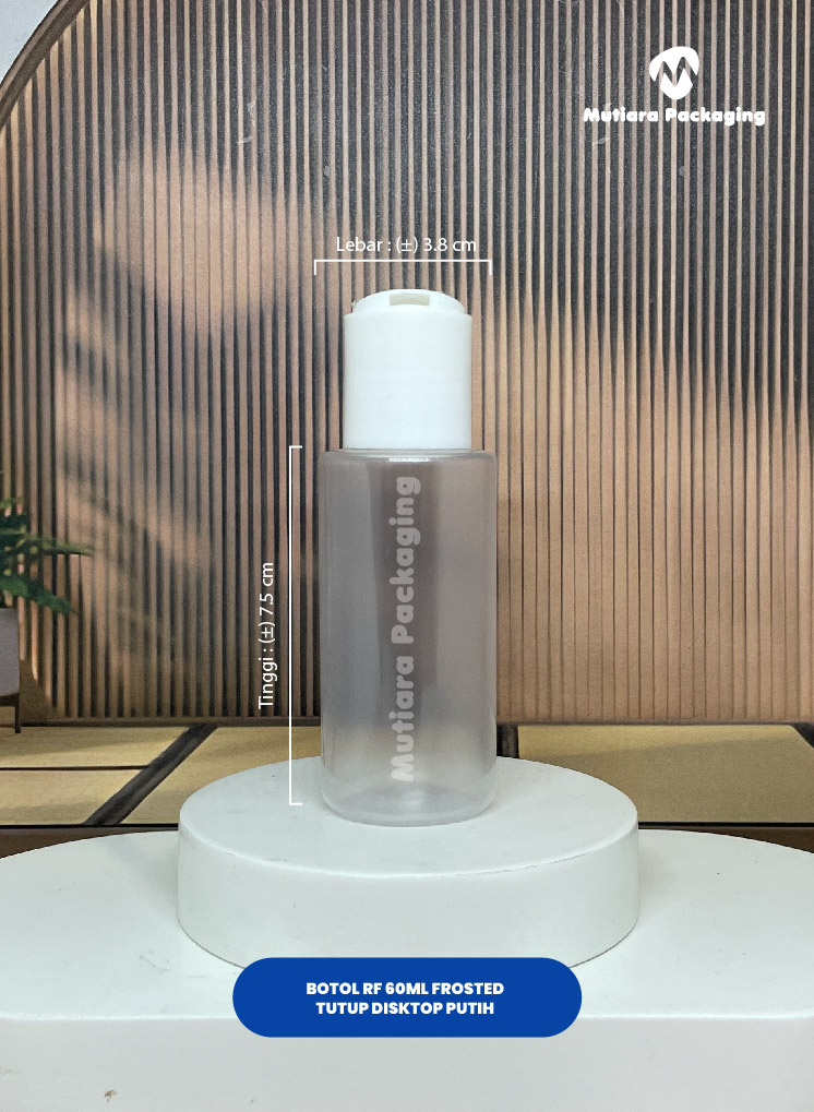 BOTOL RF 60ML FROSTED  TUTUP DISKTOP PUTIH