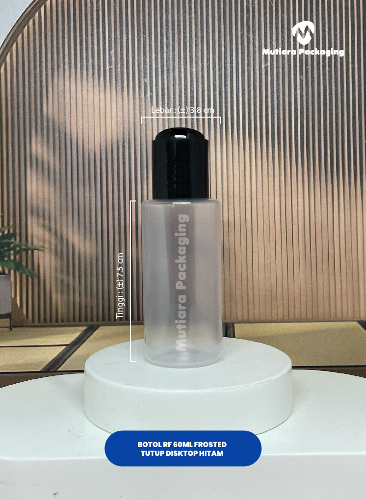 BOTOL RF 60ML FROSTED  TUTUP DISKTOP HITAM