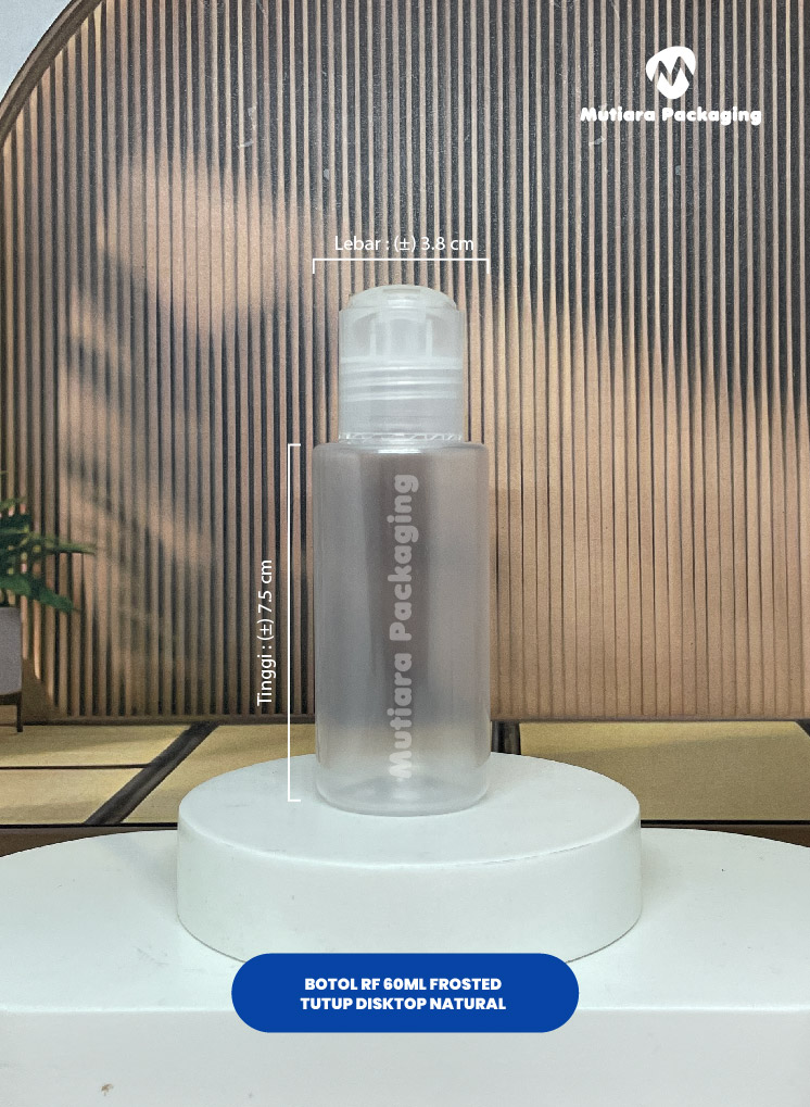 BOTOL RF 60ML FROSTED  TUTUP DISKTOP NATURAL