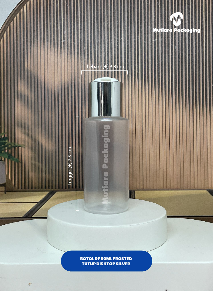 BOTOL RF 60ML FROSTED TUTUP DISKTOP SILVER