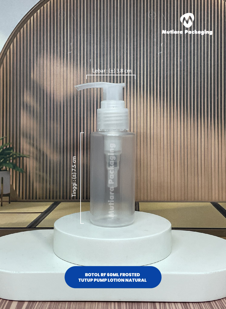 BOTOL RF 60ML FROSTED   TUTUP PUMP LOTION NATURAL