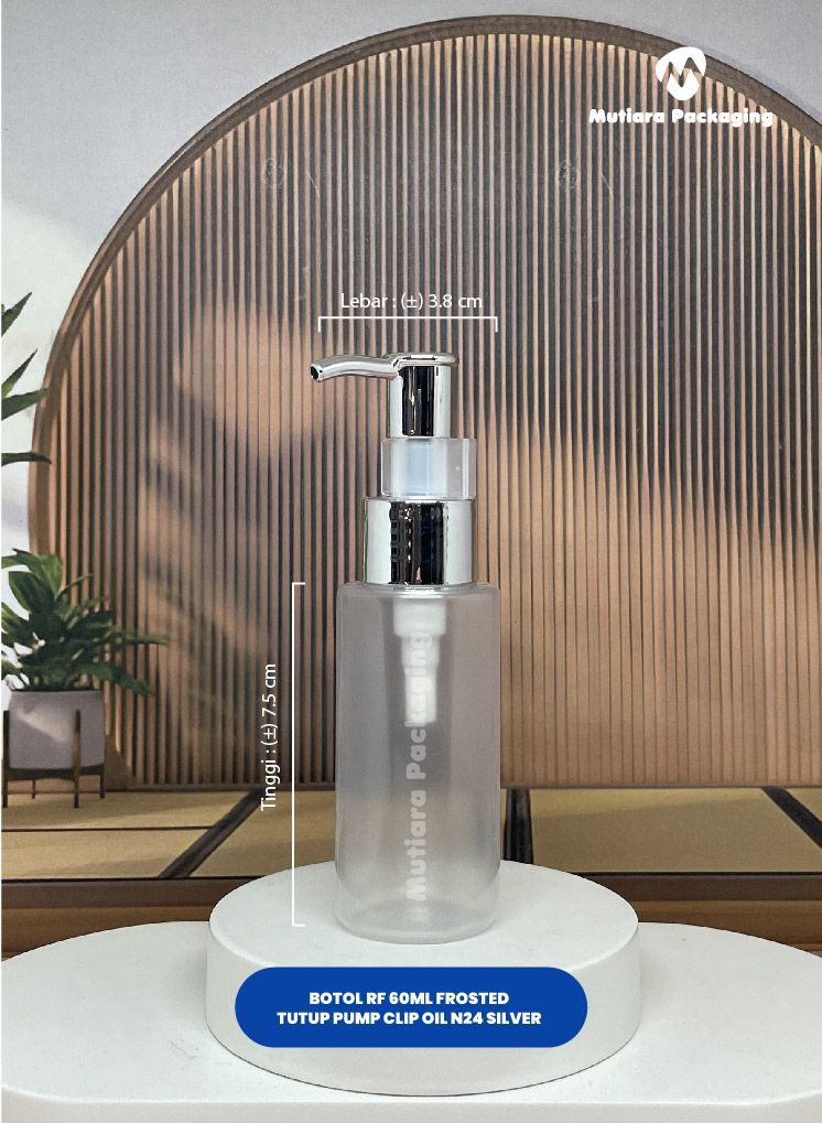 BOTOL RF 60ML FROSTED   PUMP CLIP OIL N24 SILVER