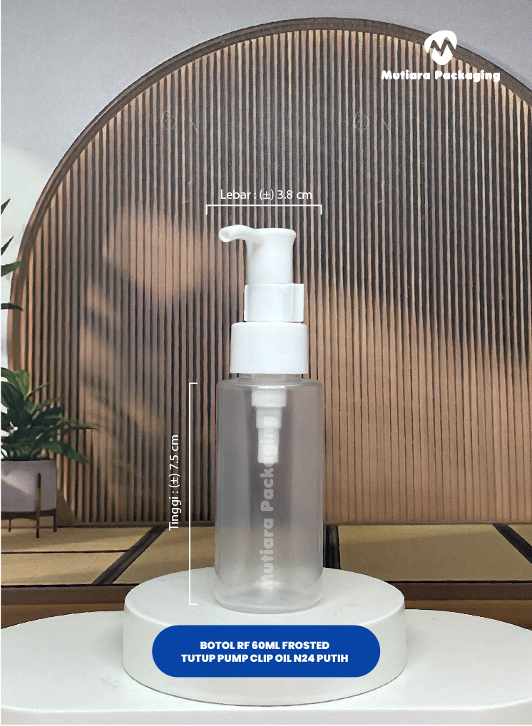 BOTOL RF 60ML FROSTED    PUMP CLIP OIL N24 PUTIH