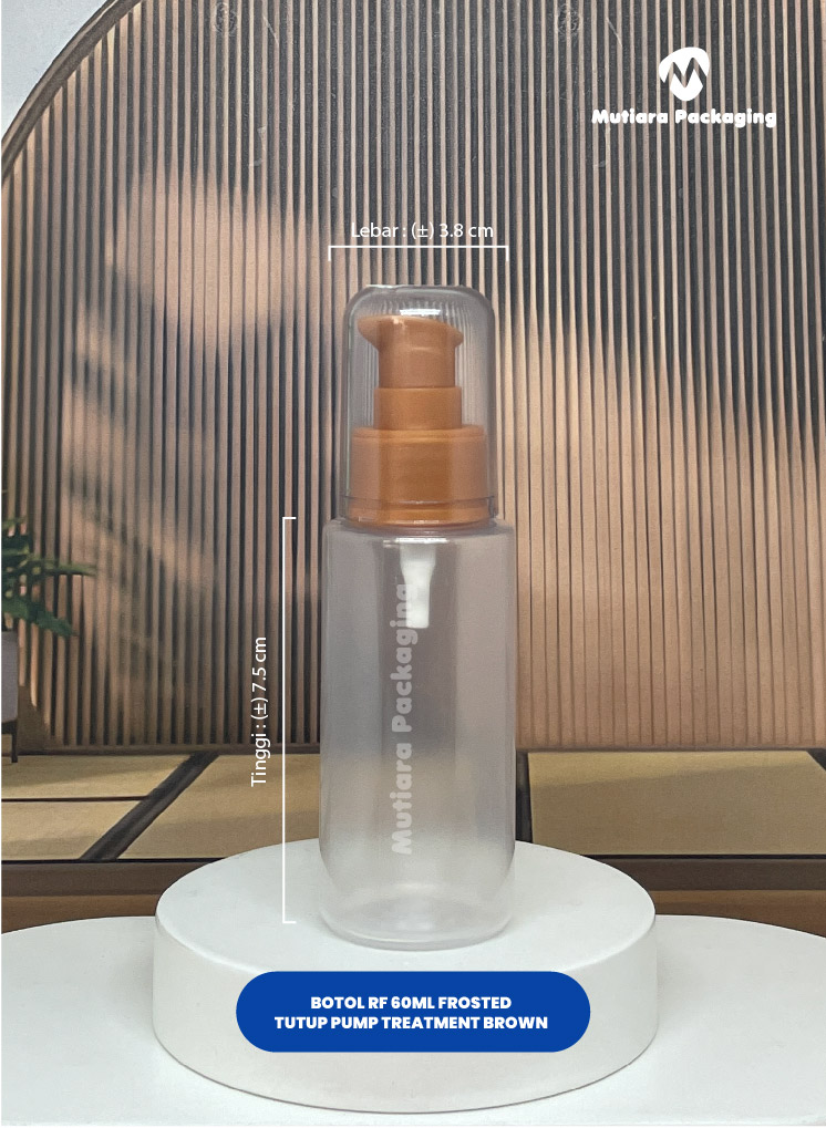 BOTOL RF 60ML FROSTED   PUMP TREATMENT BROWN