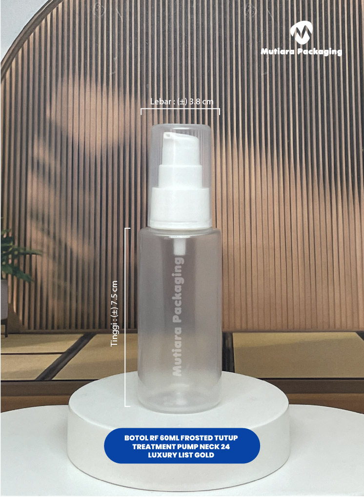 BOTOL RF 60ML FROSTED   TREATMENT PUMP NECK 24 LUXURY LIST GOLD