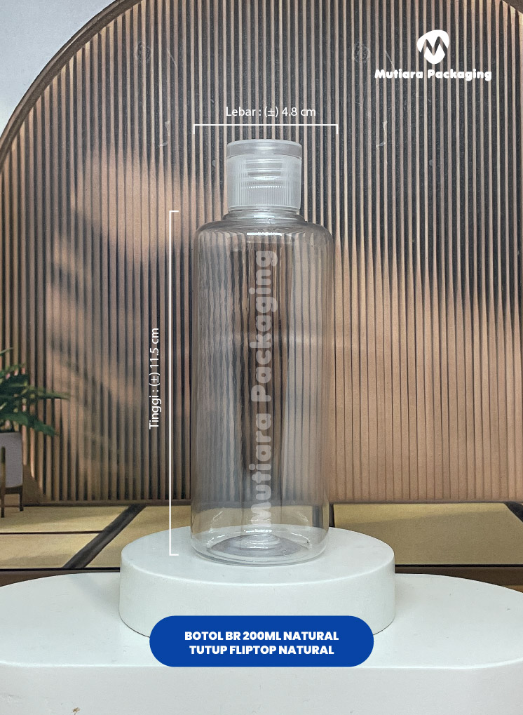 BOTOL BR 200ML NATURAL TUTUP FLIPTOP NATURAL