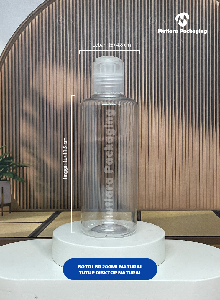 BOTOL BR 200ML NATURAL  TUTUP DISKTOP NATURAL