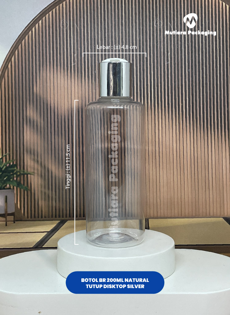 BOTOL BR 200ML NATURAL TUTUP DISKTOP SILVER