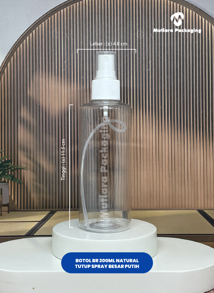 BOTOL BR 200ML NATURALL TUTUP SPRAY BESAR PUTIH