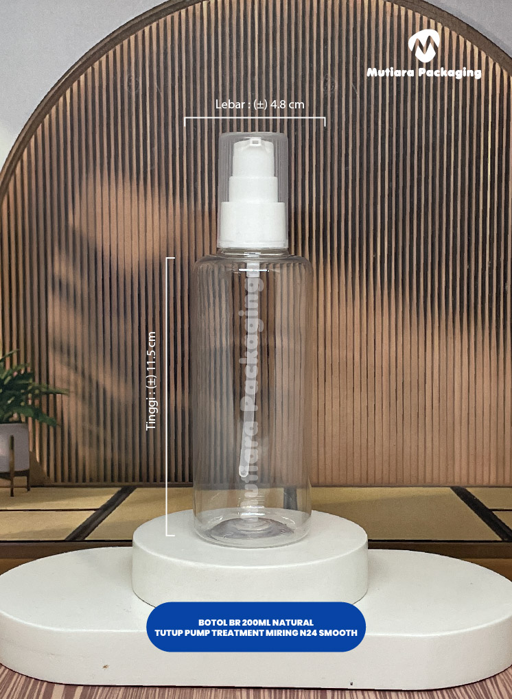 BOTOL BR 200ML NATURAL  PUMP TREATMENT MIRING N24 SMOOTH FULLCAP
