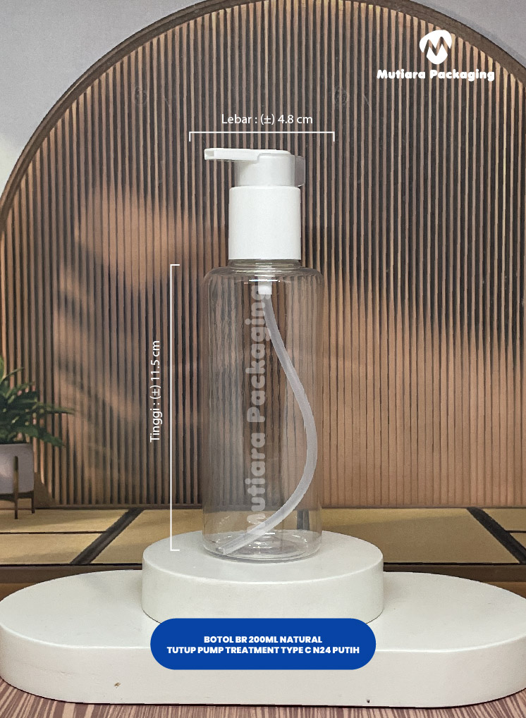 BOTOL BR 200ML NATURAL  PUMP TREATMENT TYPE C N24 PUTIH