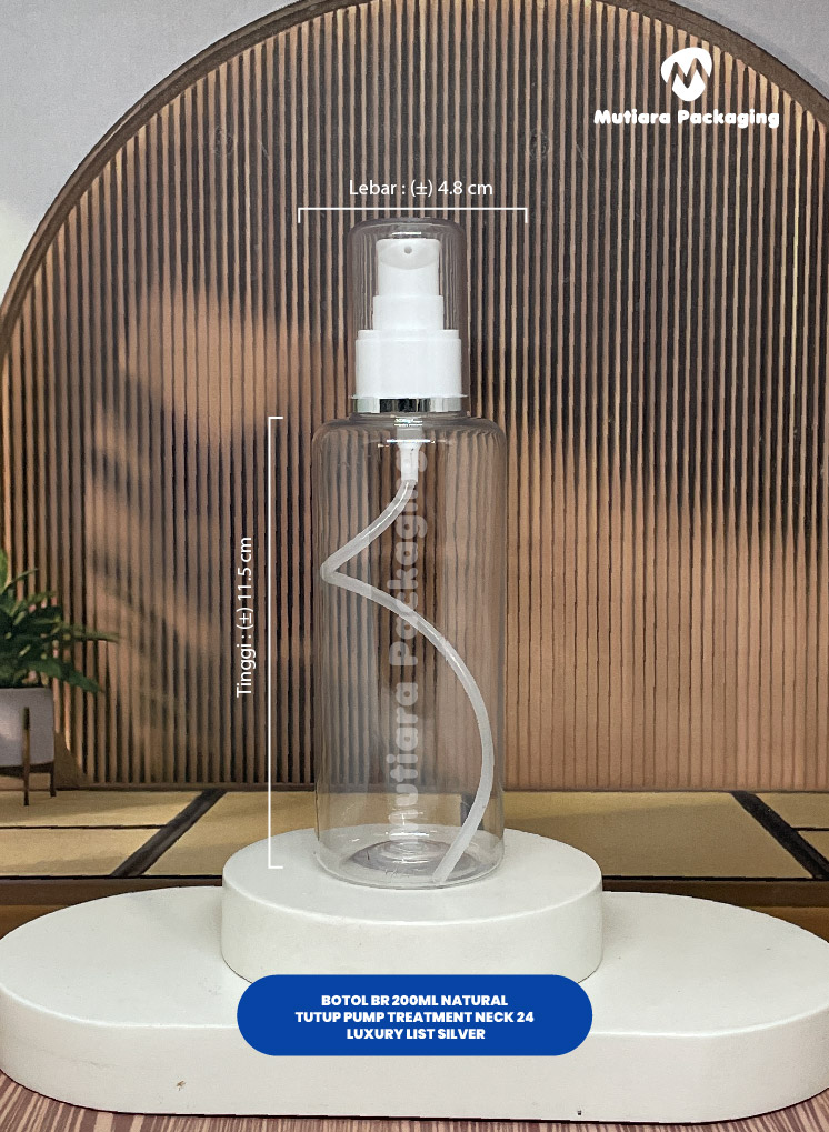 BOTOL BR 200ML NATURAL  TREATMENT PUMP NECK 24 LUXURY LIST SILVER